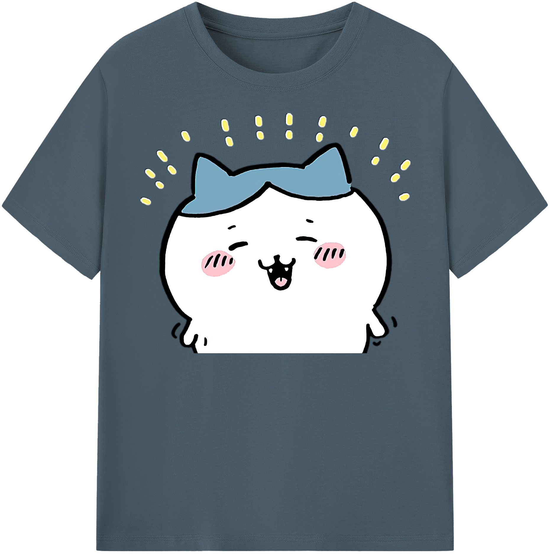 （画像用） ちいかわ ハチワレ Chii-kawa hachiware 綿100％半袖Tシャツ（フロントプリント）